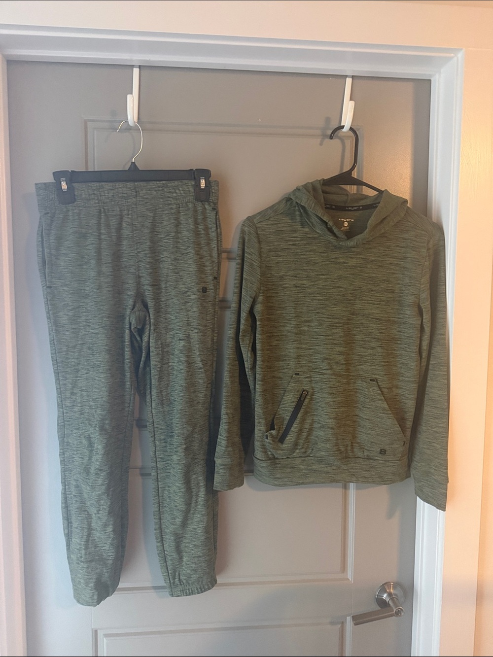 Layer 8 Olive Green Kids Hoodie & Jogger Set